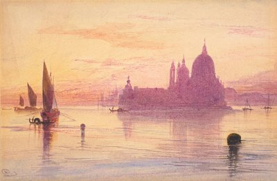Santa Maria della Salute, Venice, at Sunset by Edward Lear